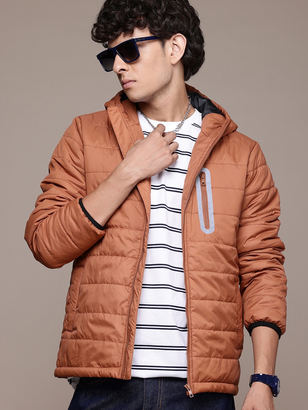 

The Roadster Lifestyle Co. Hooded Padded Jacket, Rust