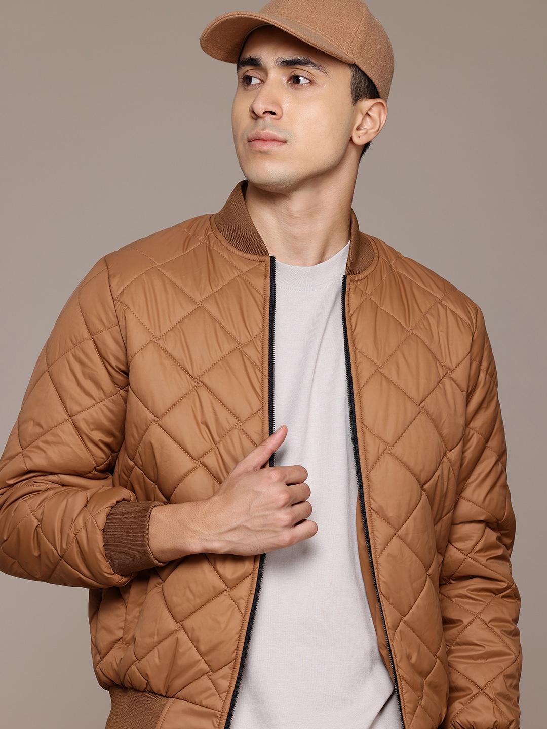 

The Roadster Lifestyle Co. Quilted Bomber Jacket, Brown