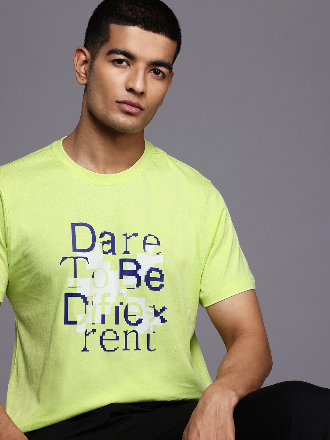 

HRX by Hrithik Roshan Printed Pure Cotton T-shirt, Lime green