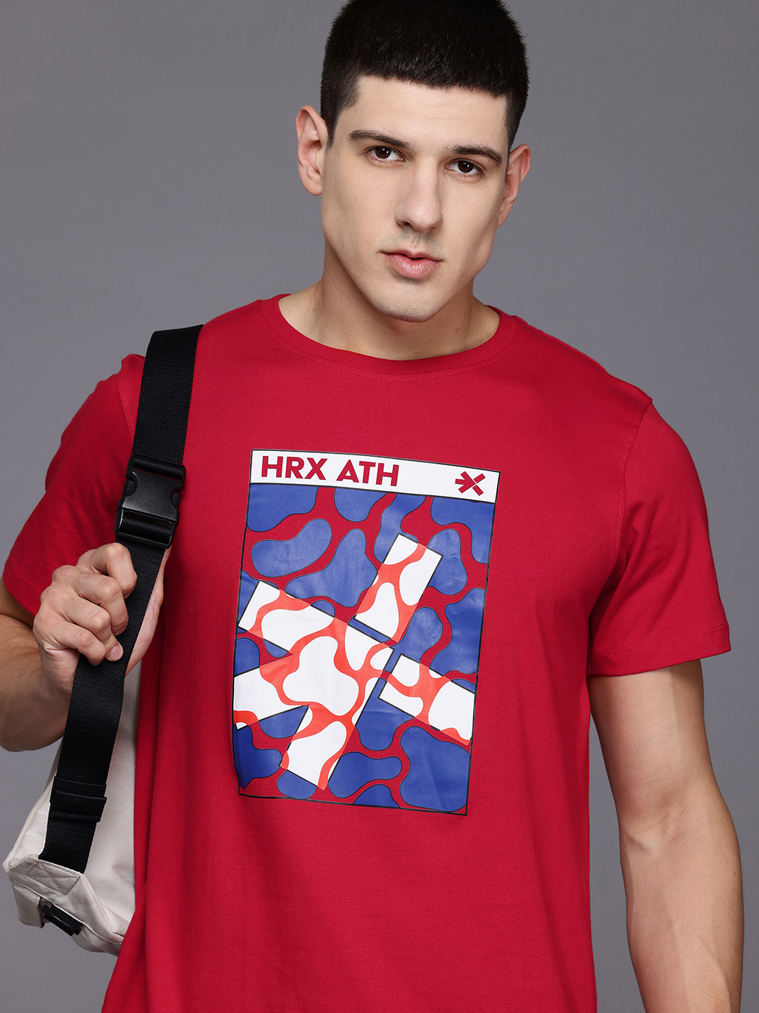 

HRX by Hrithik Roshan Printed Pure Cotton T-shirt, Red
