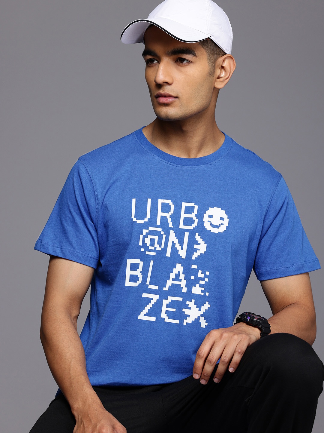 

HRX by Hrithik Roshan Typography Printed Pure Cotton Lifestyle T-shirt, Blue