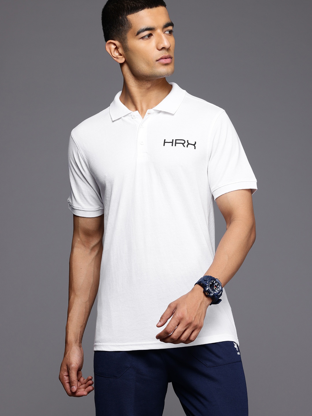 

HRX by Hrithik Roshan Men Polo Collar Lifestyle T-shirt, White