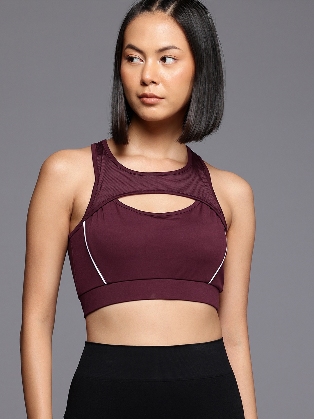 

HRX by Hrithik Roshan Bra Rapid-Dry Lightly Padded Training Bra, Burgundy