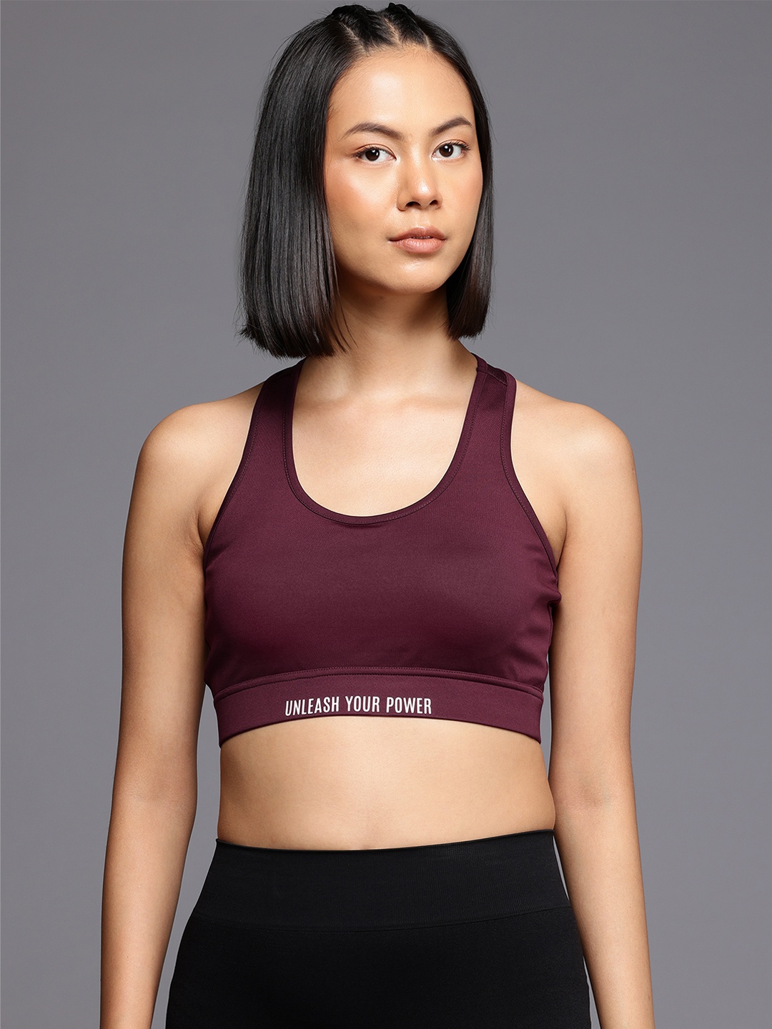 

HRX by Hrithik Roshan Bra Rapid-Dry Lightly Padded Training Bra, Burgundy