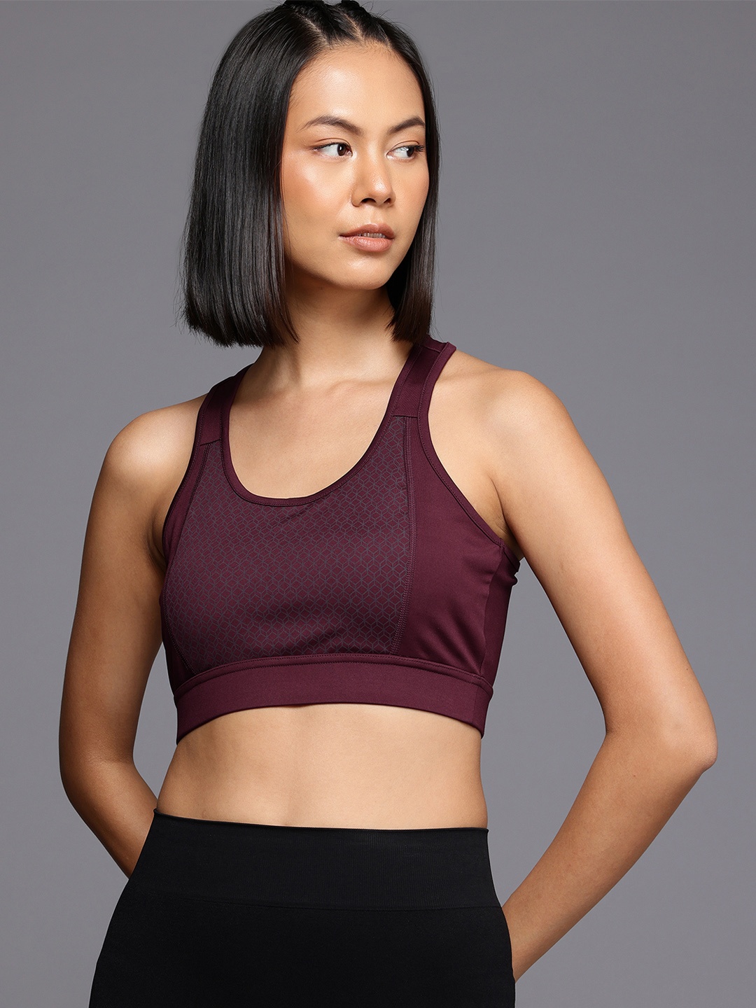 

HRX by Hrithik Roshan Bra Rapid-Dry Lightly Padded Training Bra, Burgundy