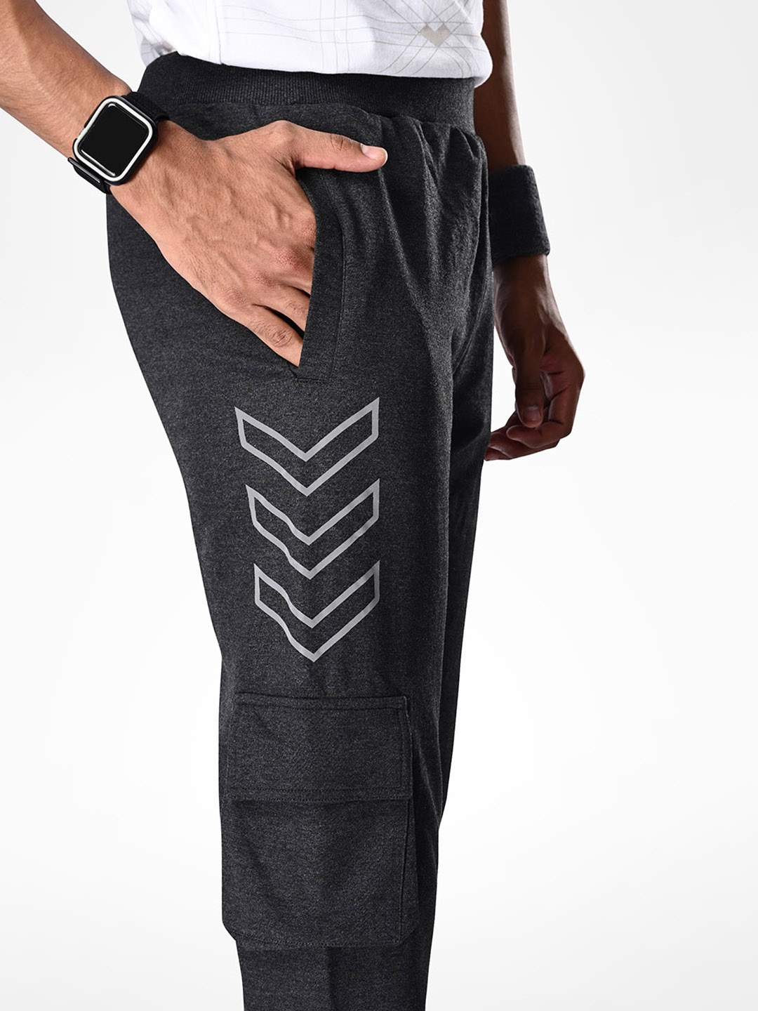 

Supa Men Mid Rise Cotton Sports Joggers, Grey melange