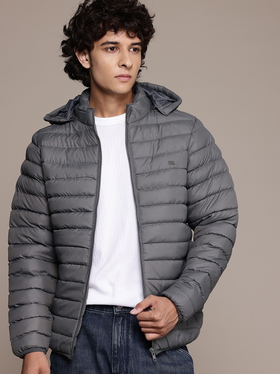 

The Roadster Lifestyle Co. Hooded Padded Jacket, Grey