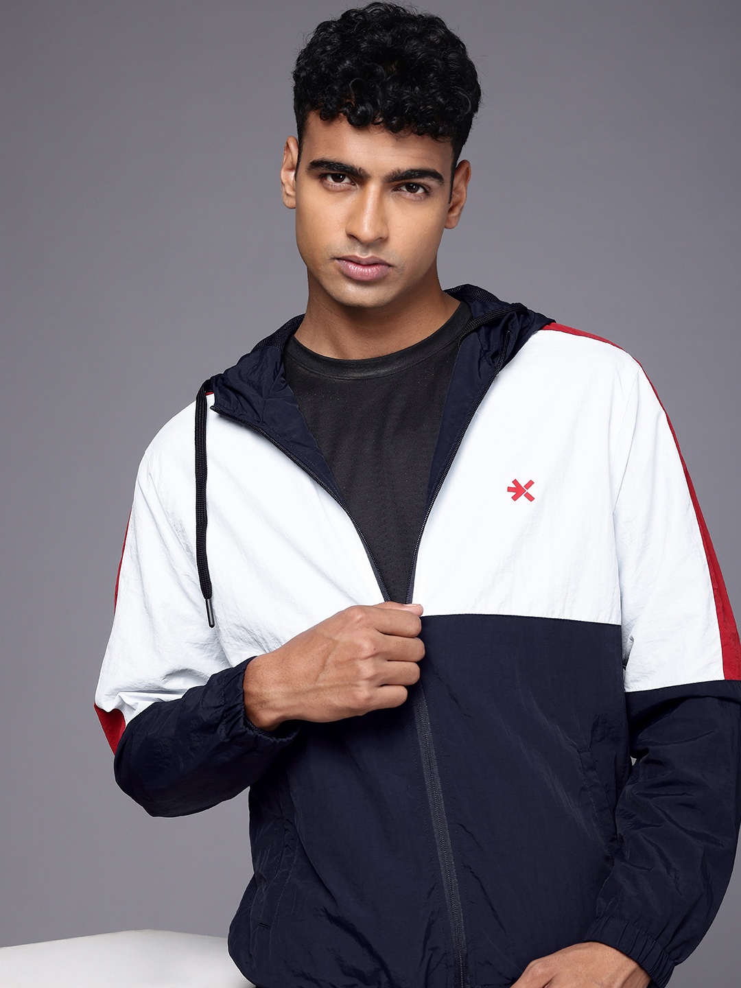 

HRX by Hrithik Roshan Colourblocked STREETPULSE Rapid-Dry Sporty Lifestyle Jacket, White