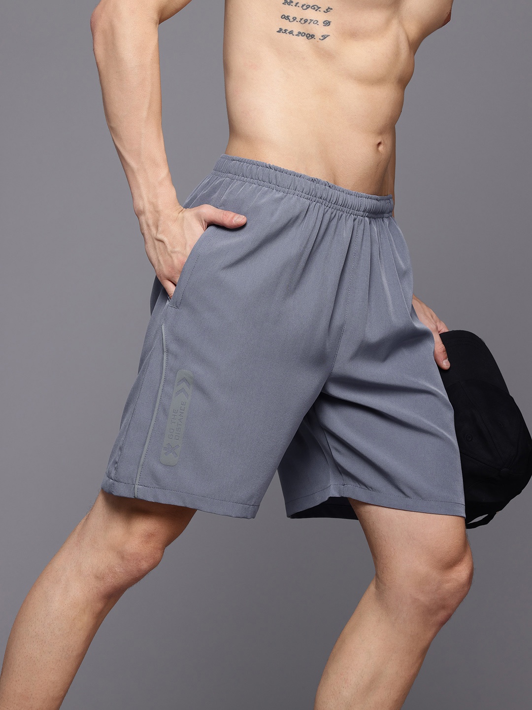 

HRX by Hrithik Roshan Men Rapid-Dry Running Shorts, Grey