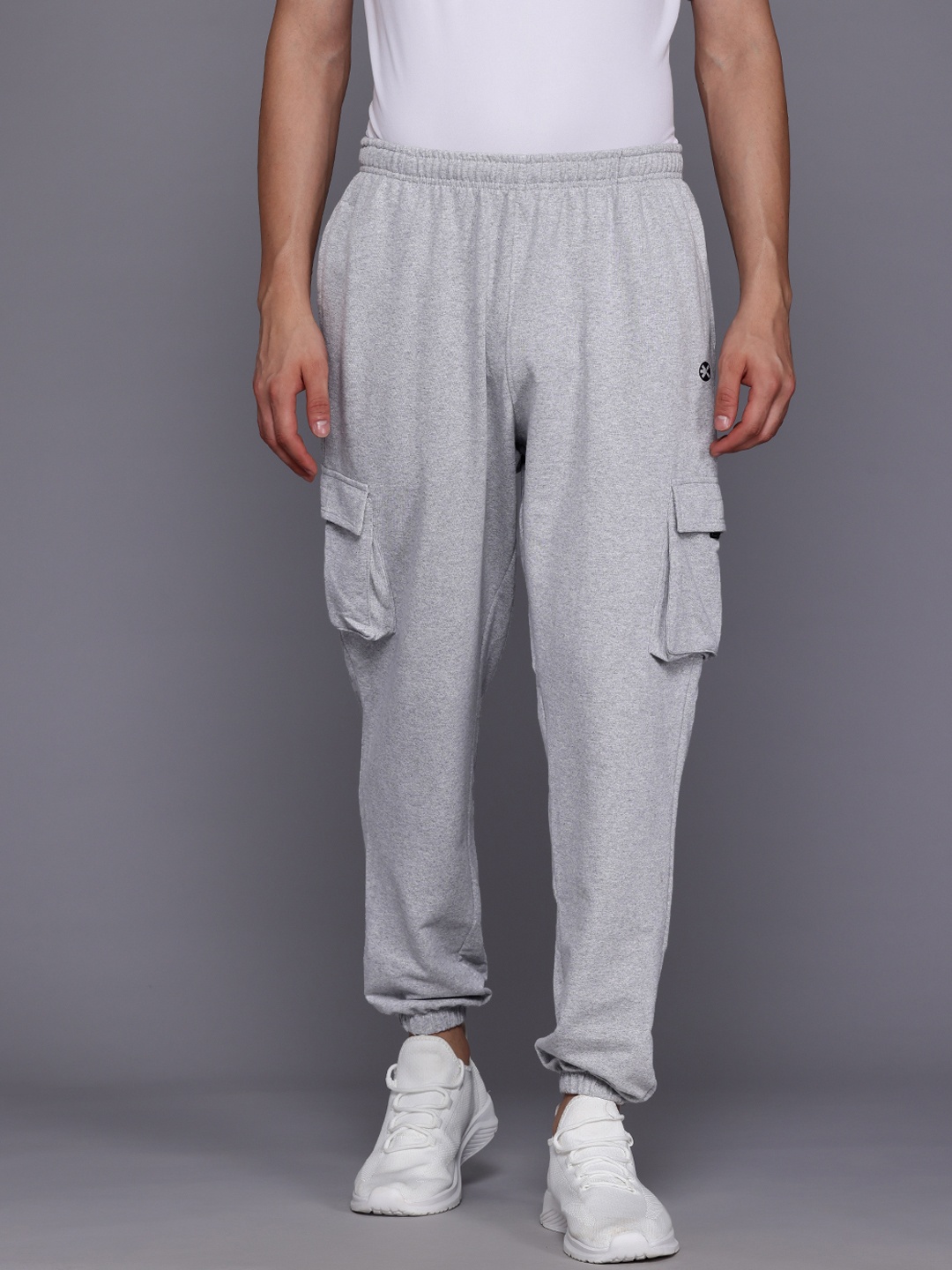 

HRX by Hrithik Roshan Men Jogger-Style Yoga Track Pants, Grey melange