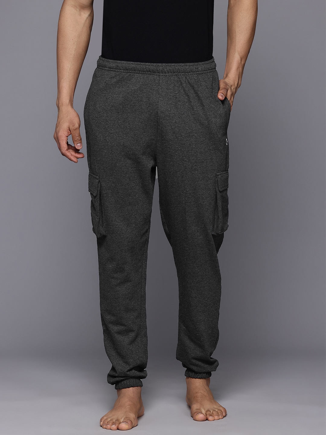 

HRX by Hrithik Roshan Men Cargo-Style Yoga Joggers, Charcoal