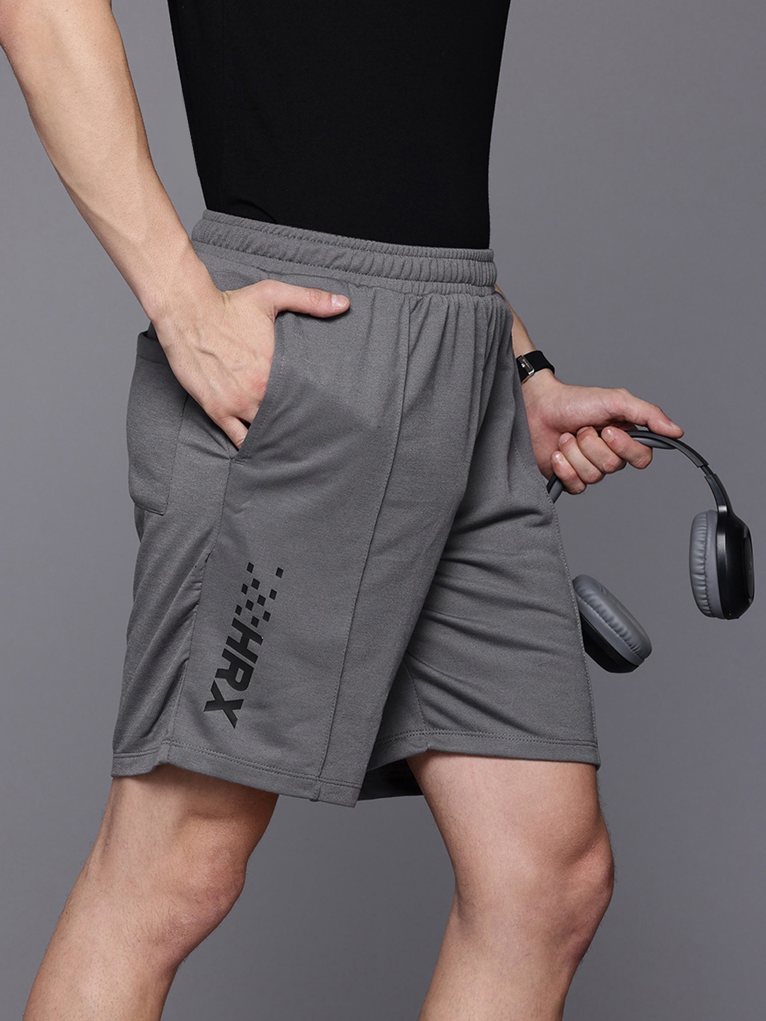 

HRX by Hrithik Roshan Men Typography Printed Lifestyle Shorts, Grey