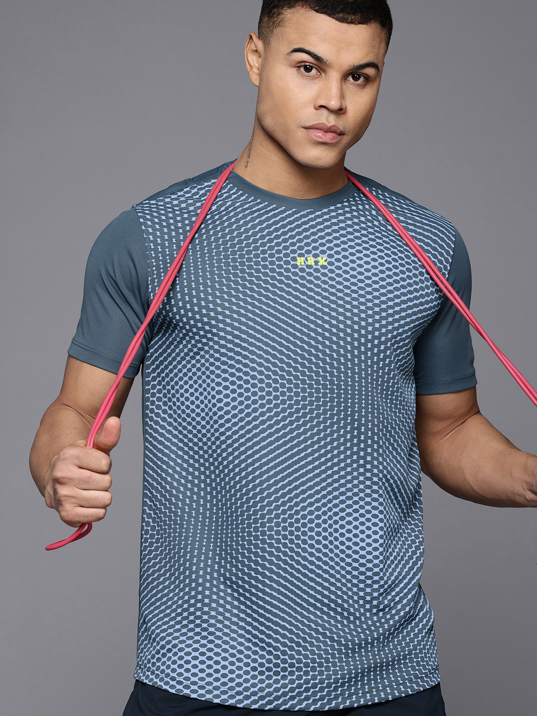 

HRX by Hrithik Roshan Printed Rapid-Dry Training T-shirt, Blue