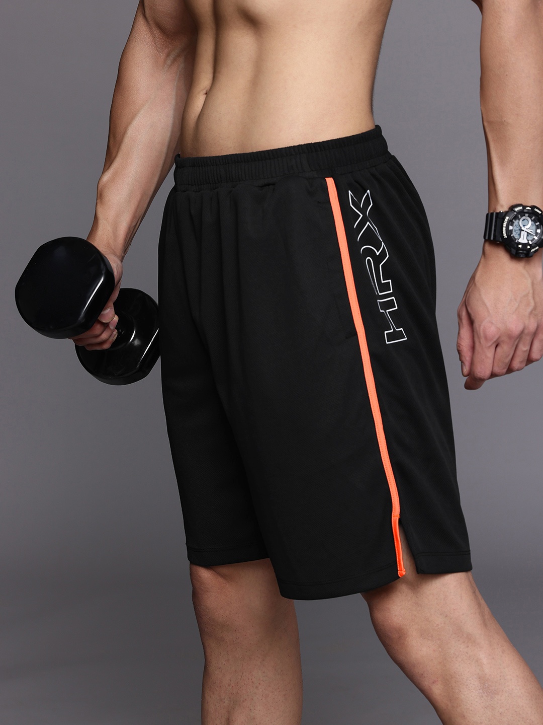 

HRX by Hrithik Roshan Men Rapid-Dry Training Shorts, Black