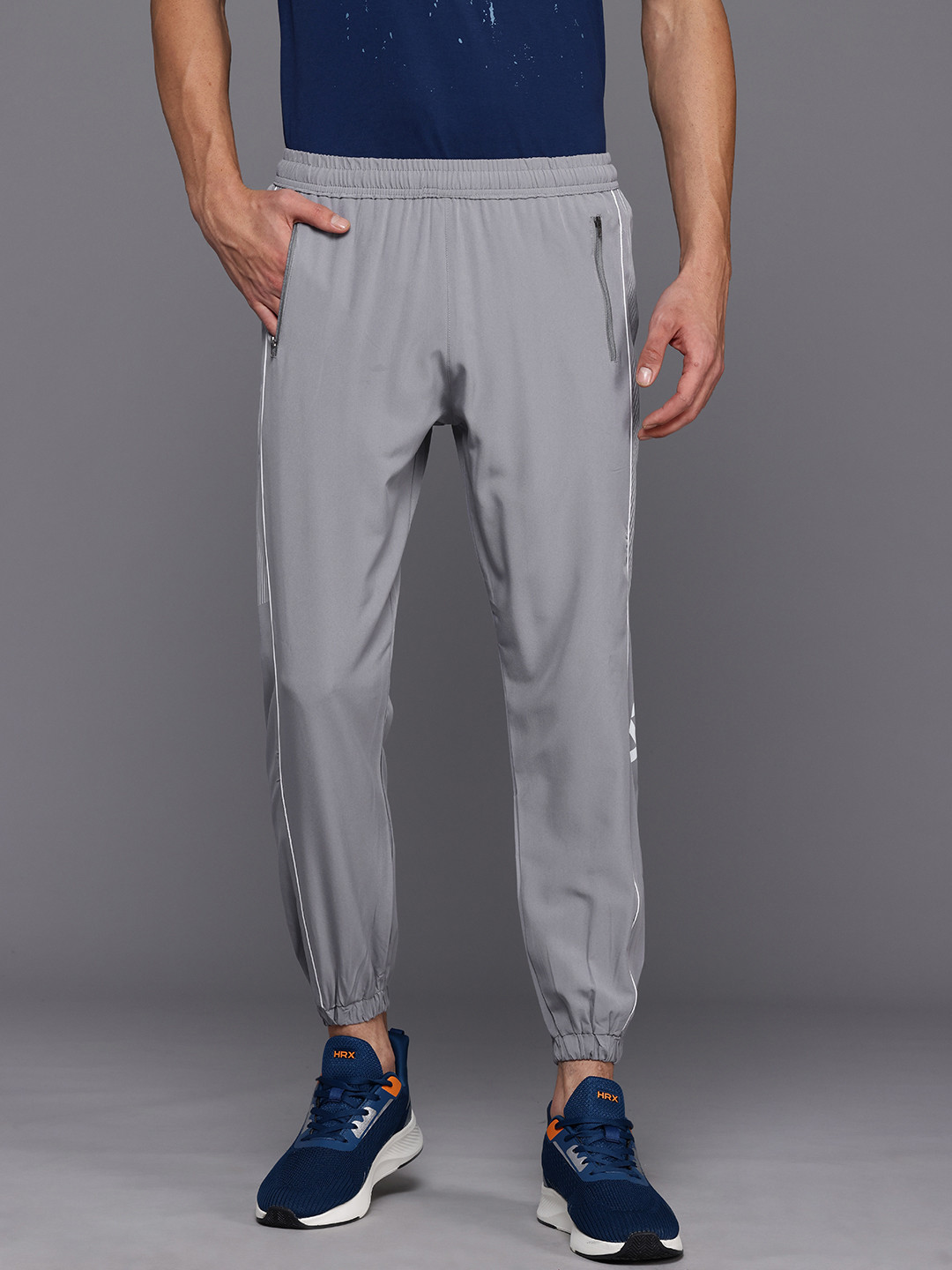 

HRX by Hrithik Roshan Men Striped Detail Training Track Pants, Grey