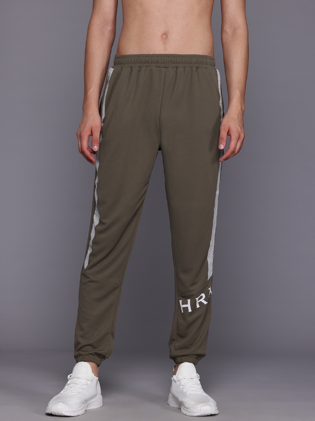 

HRX by Hrithik Roshan Men Side Stripes Rapid-Dry Training Joggers, Olive