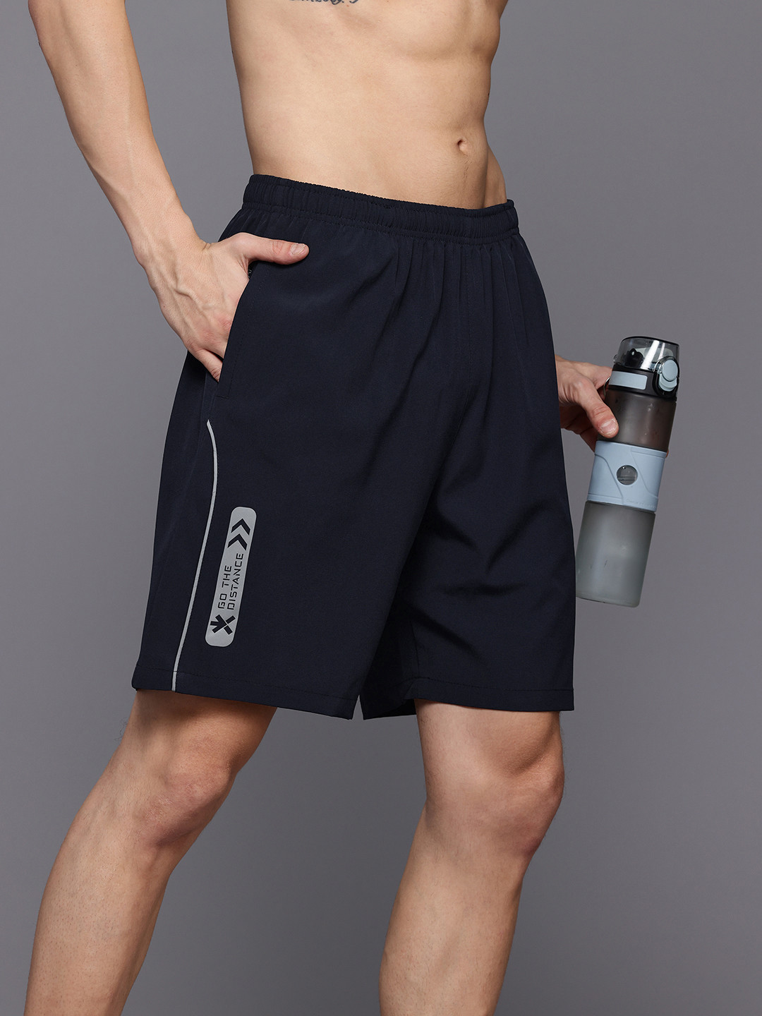 

HRX by Hrithik Roshan Men Rapid-Dry Running Shorts, Navy blue