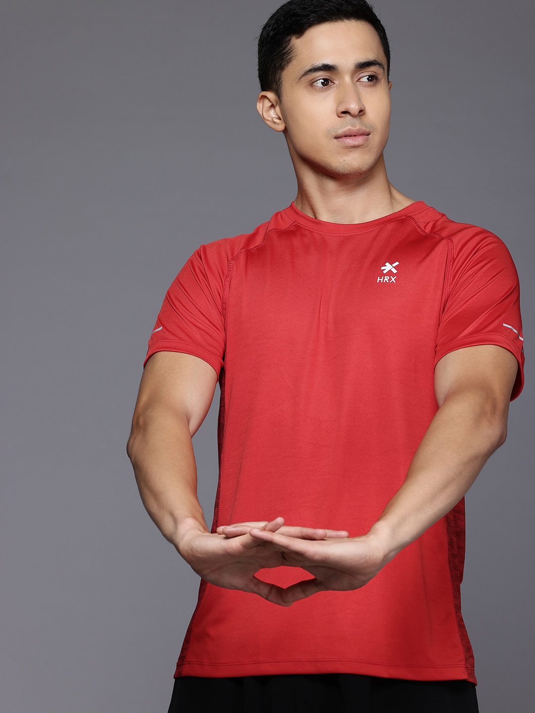 

HRX by Hrithik Roshan Printed Rapid-Dry Training T-shirt, Red
