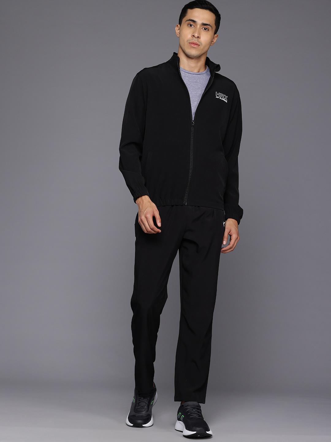 

HRX by Hrithik Roshan Men Rapid-Dry Running Tracksuit, Black