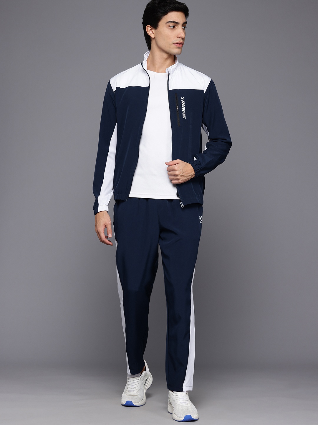 

HRX by Hrithik Roshan Men Rapid-Dry Running Tracksuit, Navy blue