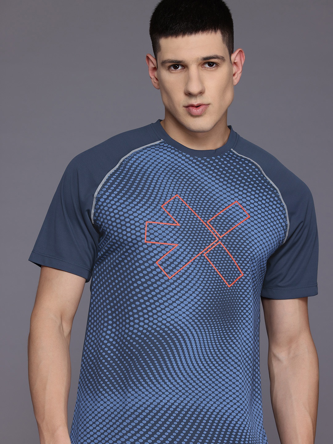 

HRX by Hrithik Roshan Printed Rapid-Dry Training T-shirt, Blue