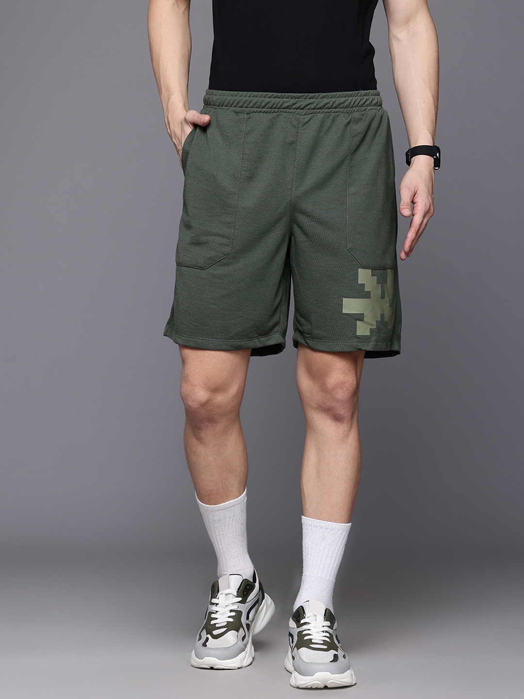 

HRX by Hrithik Roshan Men Military Inspired Lifestyle Shorts, Olive