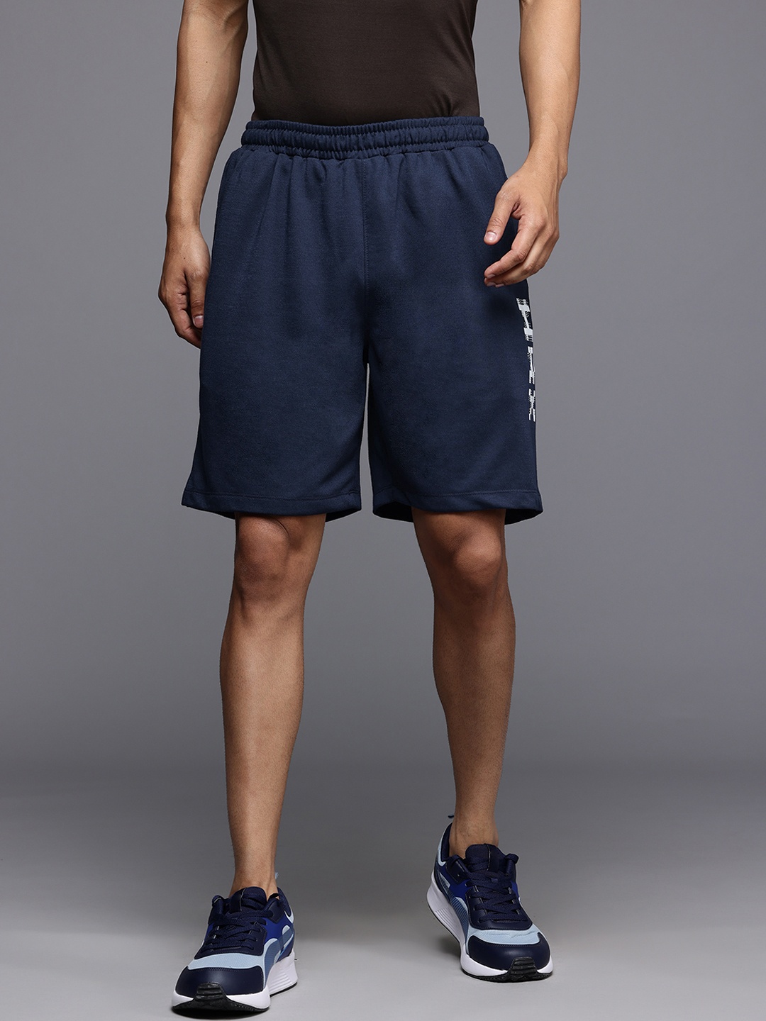 

HRX by Hrithik Roshan Bran Logo Printed Detail Lifestyle Shorts, Navy blue