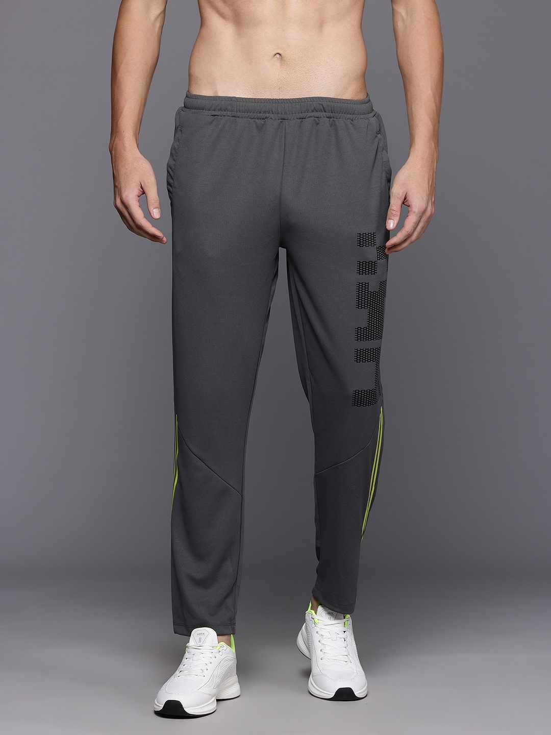 

HRX by Hrithik Roshan Men Printed Rapid-Dry Training Track Pants, Charcoal