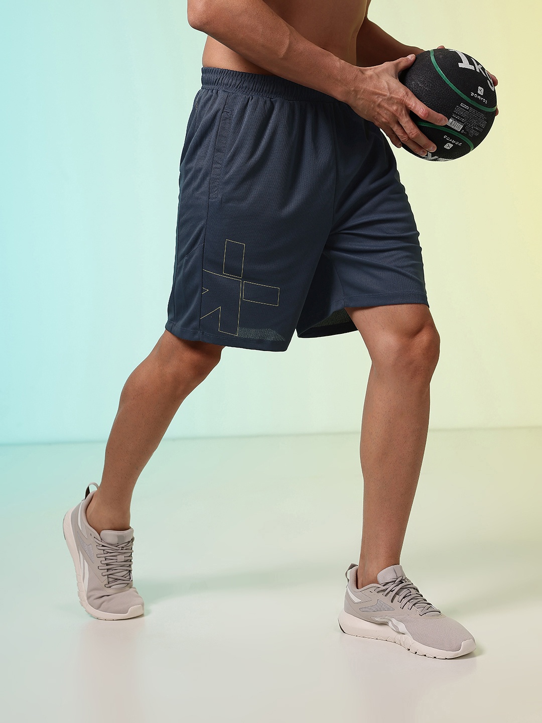

HRX by Hrithik Roshan Men Training or Gym Rapid-Dry Sports Shorts, Blue