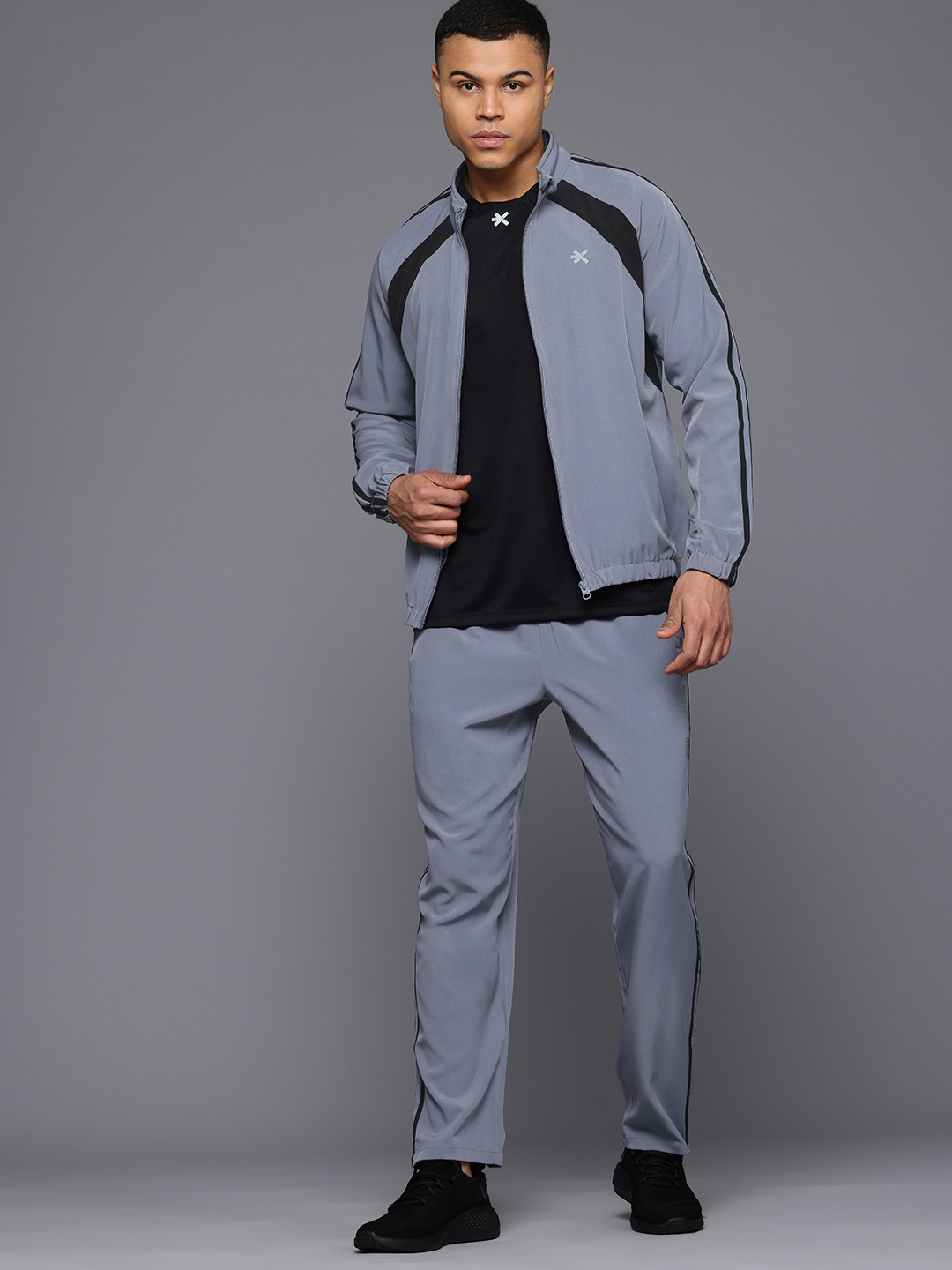 

HRX by Hrithik Roshan Men Rapid-Dry Running Tracksuit, Grey
