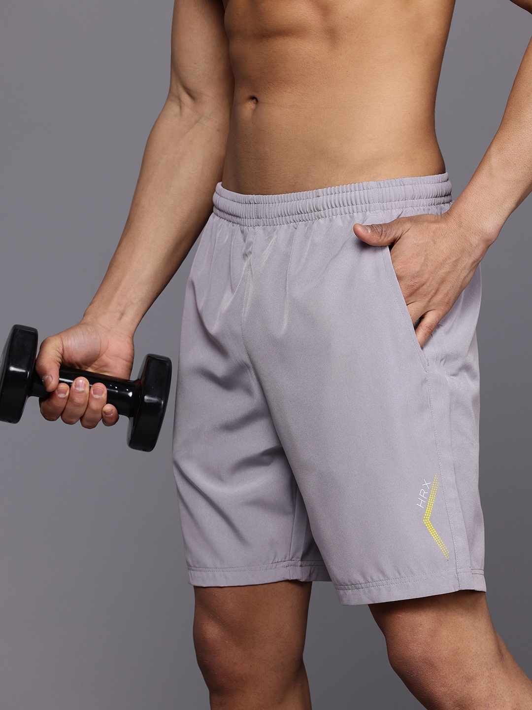 

HRX by Hrithik Roshan Men Rapid-Dry Training Shorts, Grey