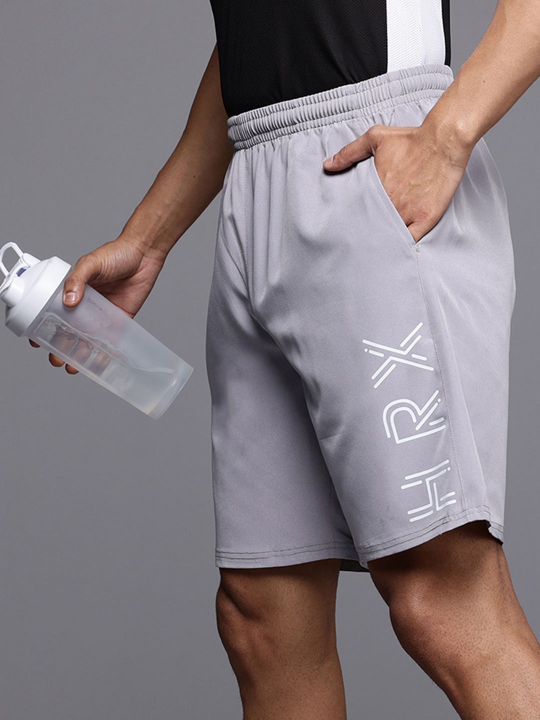 

HRX by Hrithik Roshan Rapid-Dry Training Shorts, Grey