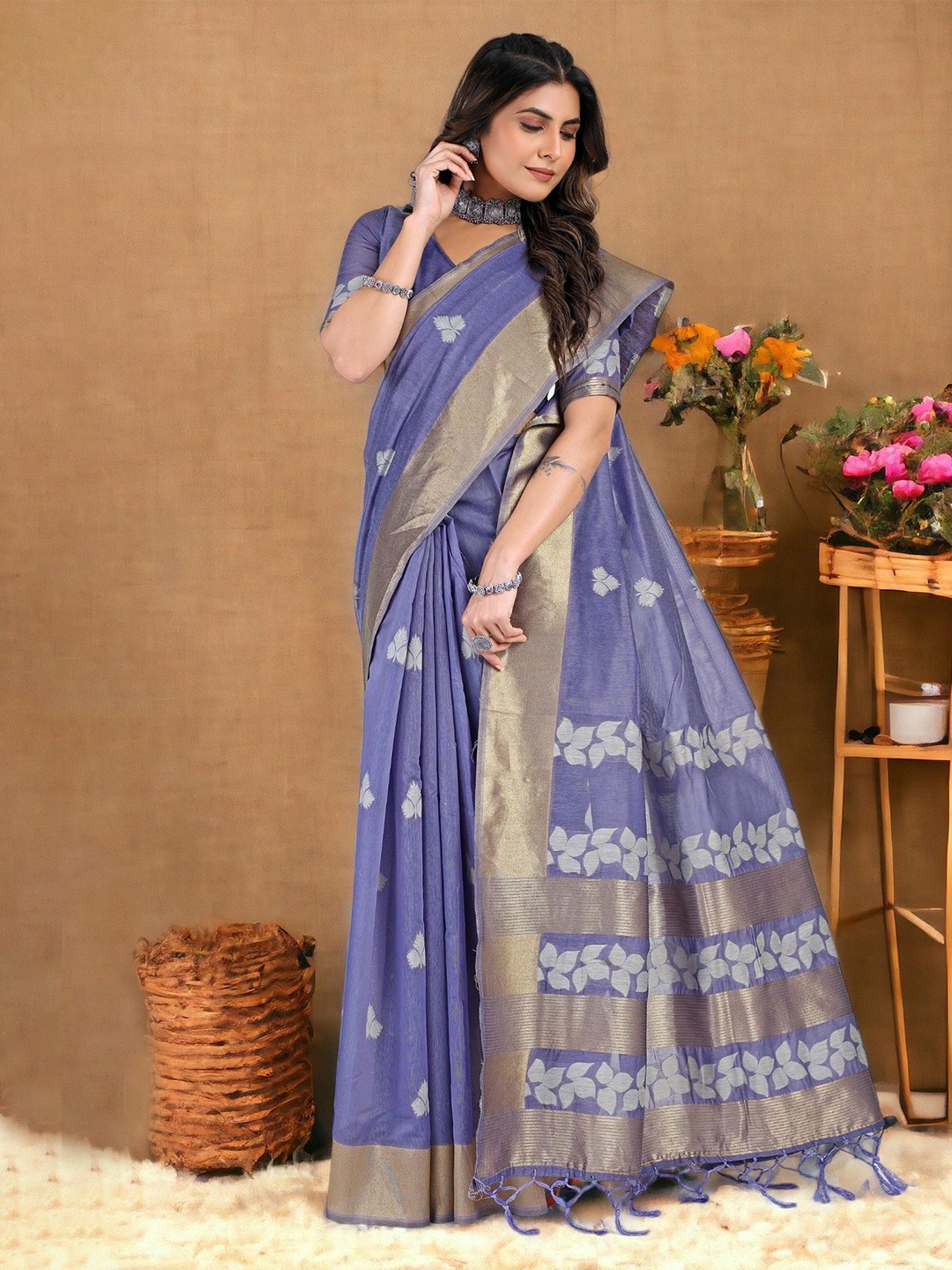 

Vastrasky Global Woven Design Zari Saree, Blue