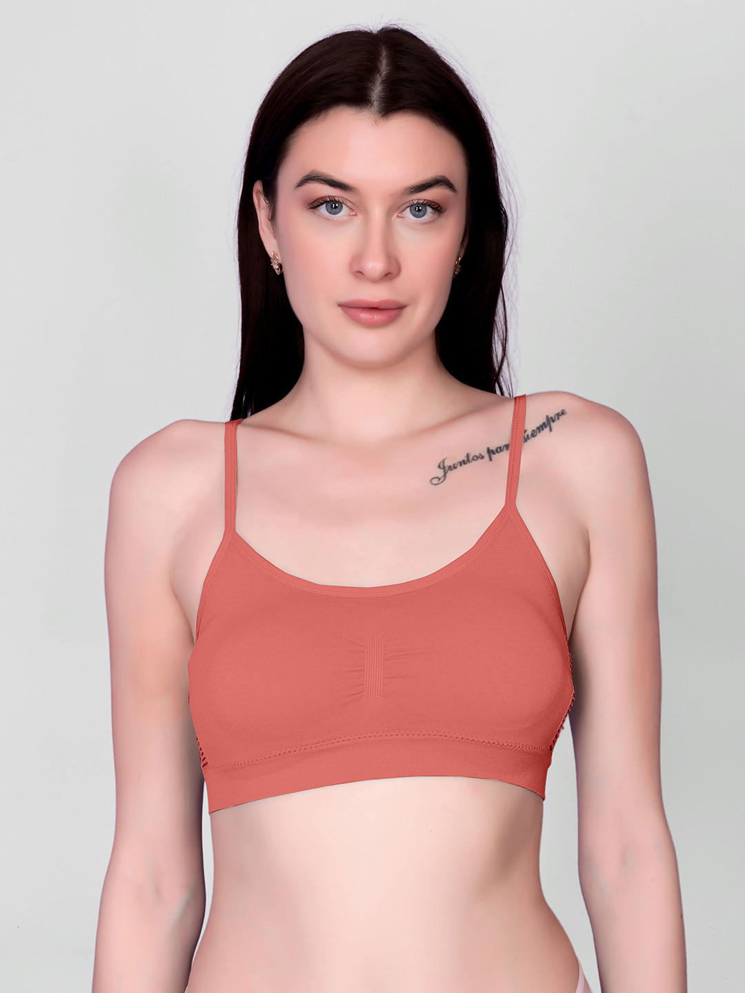 

Spiaty Full Coversage Removable Padding Everyday Bra- All Day Comfort, Orange