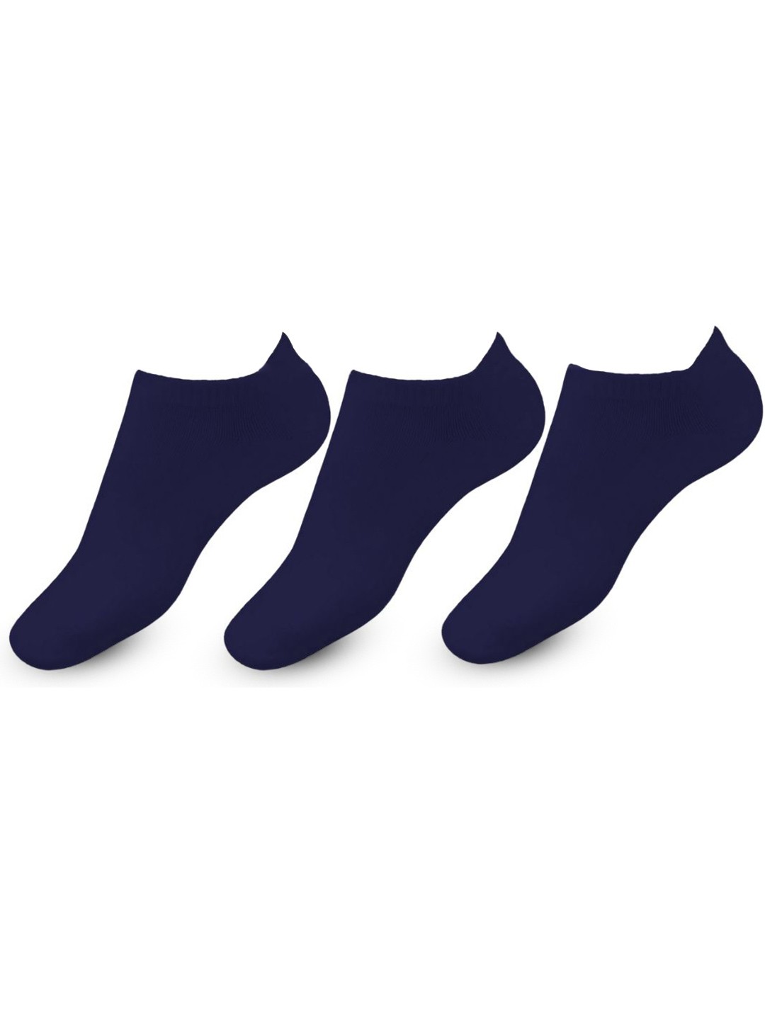 

Yuneek Pack Of 3 Low Cut Cotton Ankle Length Socks, Navy blue