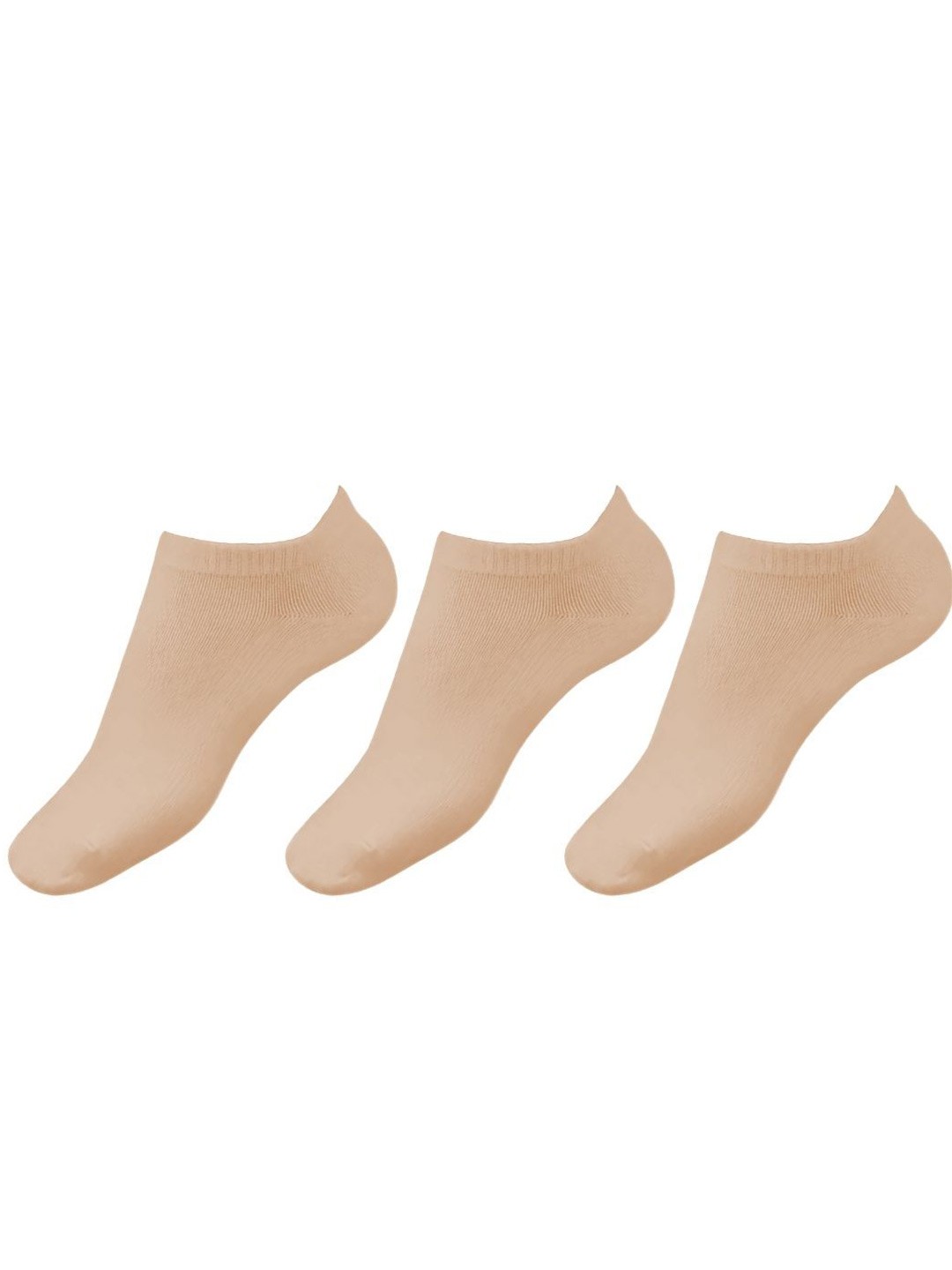 

Yuneek Women Pack Of 3 Ankle-Length Low Cut Cotton Socks, Beige