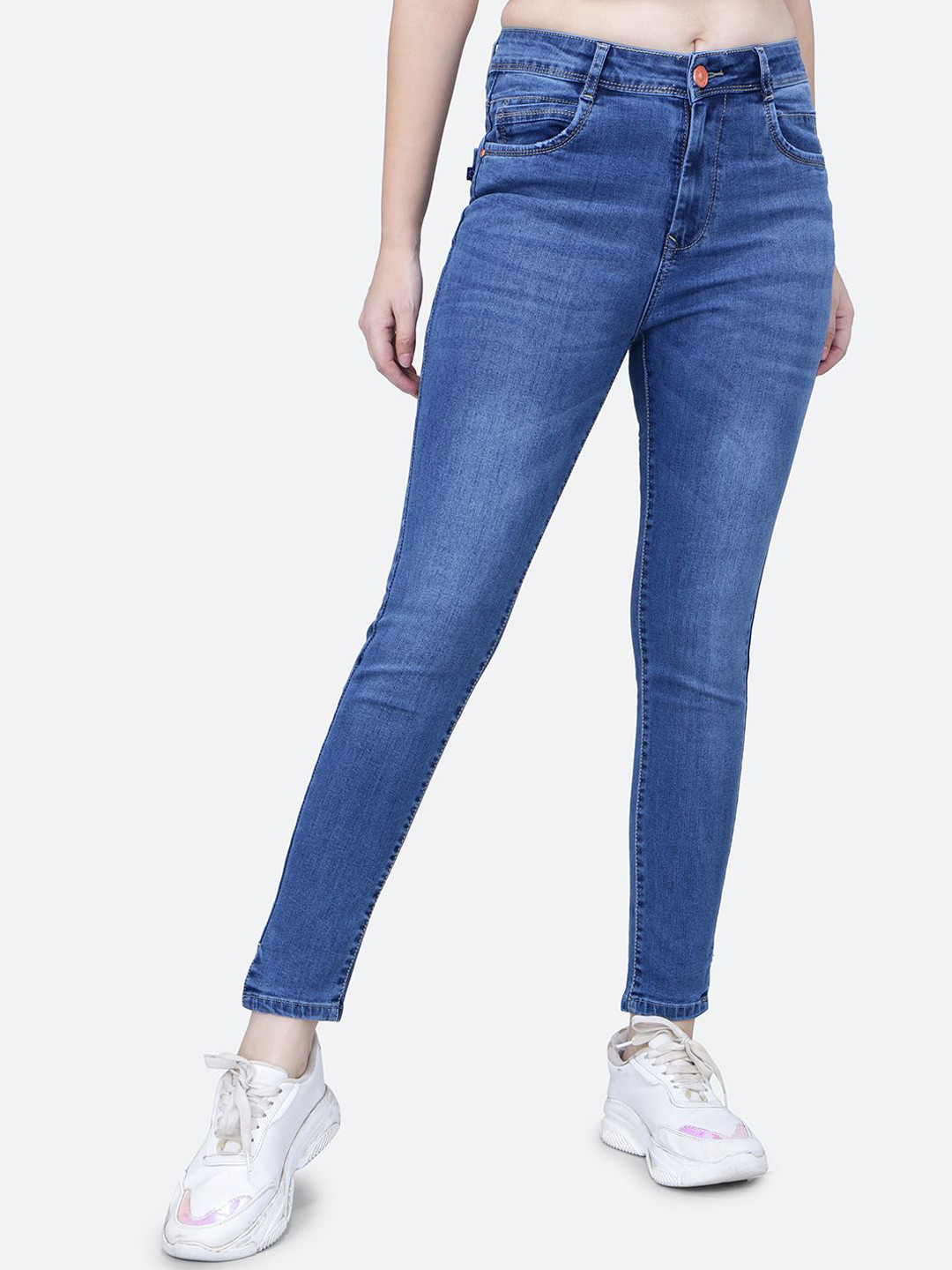 

FCK-3 Women Hottie High-Rise Heavy Fade Stretchable Jeans, Blue