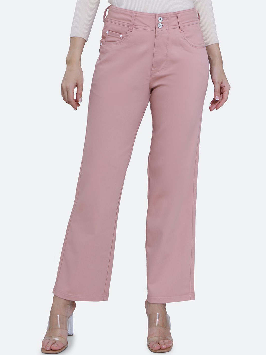 

FCK-3 Women Hottie Bootcut High-Rise Stretchable Jeans, Peach