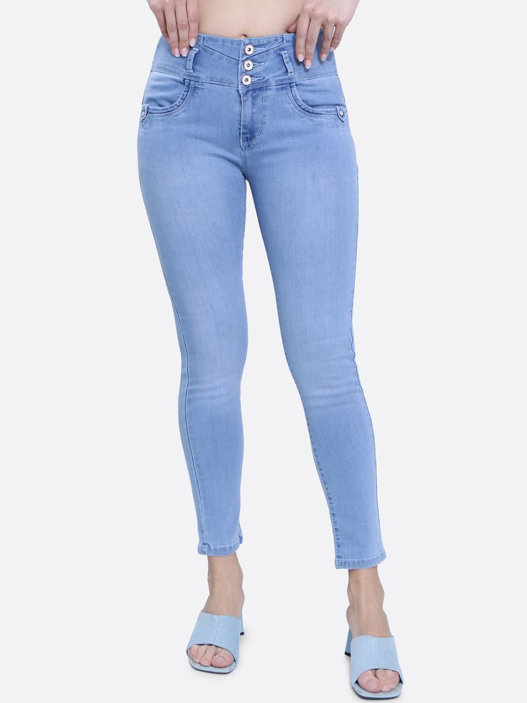 

FCK-3 Women Hottie High-Rise Light Fade Stretchable Jeans, Fuchsia