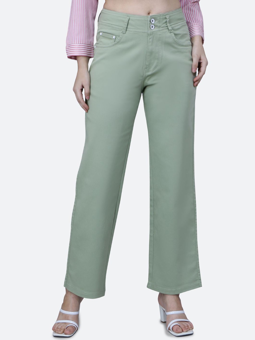 

FCK-3 Women Hottie Bootcut High-Rise Stretchable Jeans, Green
