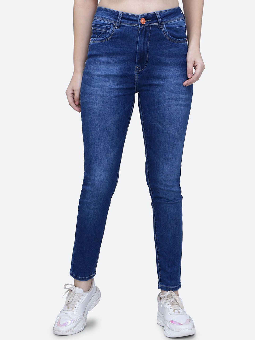 

FCK-3 Women Hottie High-Rise Heavy Fade Stretchable Jeans, Blue