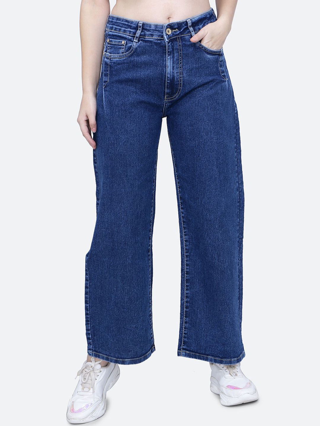 

FCK-3 Women Hottie Relaxed Fit High-Rise Stretchable Jeans, Blue