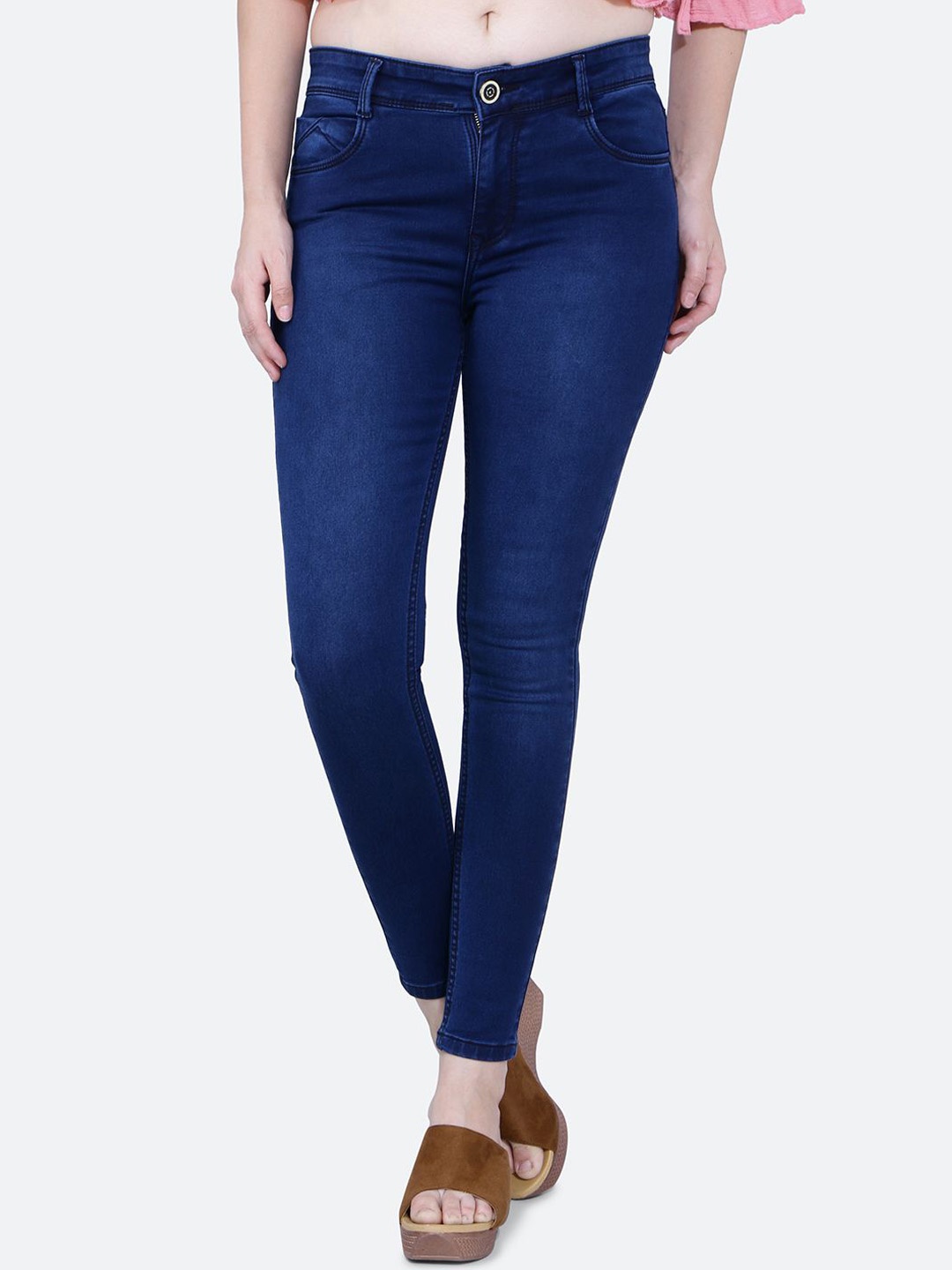 

FCK-3 Women Hottie High-Rise Light Fade Stretchable Jeans, Navy blue