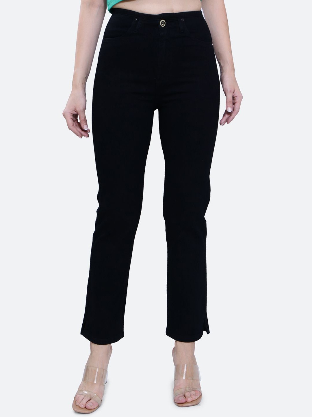 

FCK-3 Women Hottie Straight Fit High-Rise Stretchable Jeans, Black