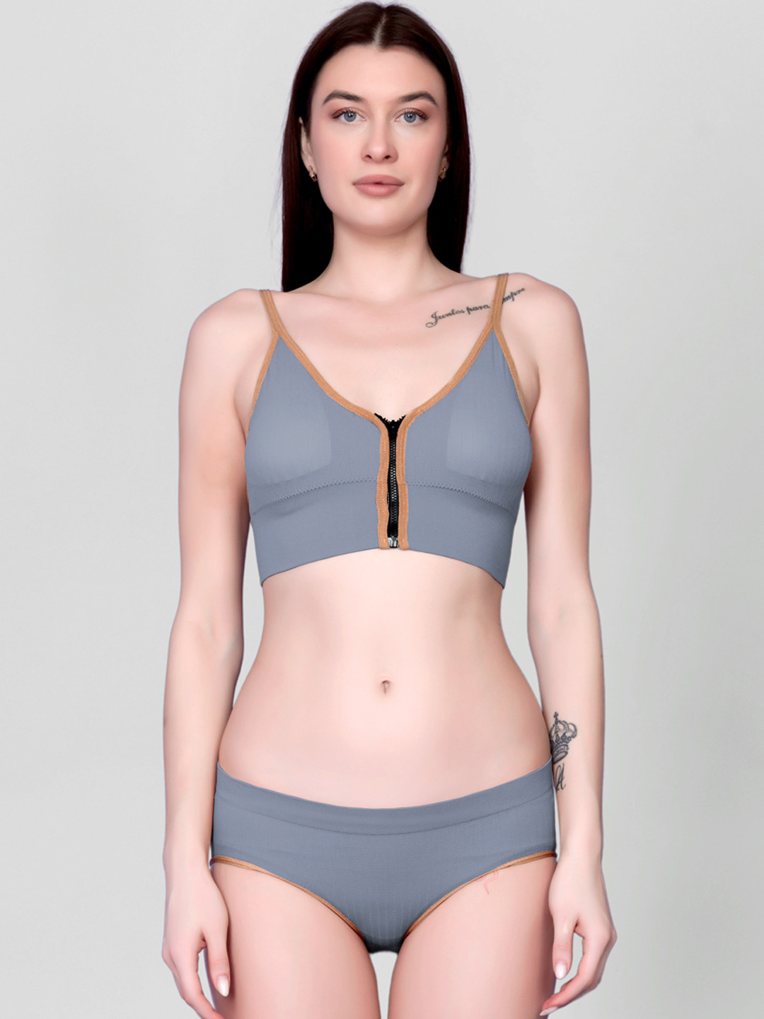 

Gopalvilla Full-Coverage Lightly Padded Lingerie Set, Blue