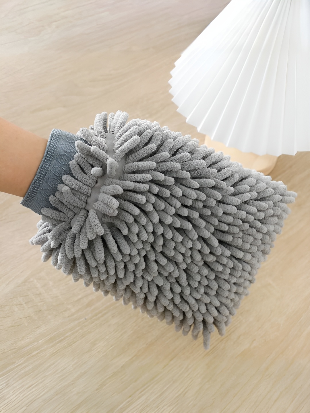 

UMAI Grey Double-Sided Chenille Wash Mitt 1000 GSM Kitchen Gloves