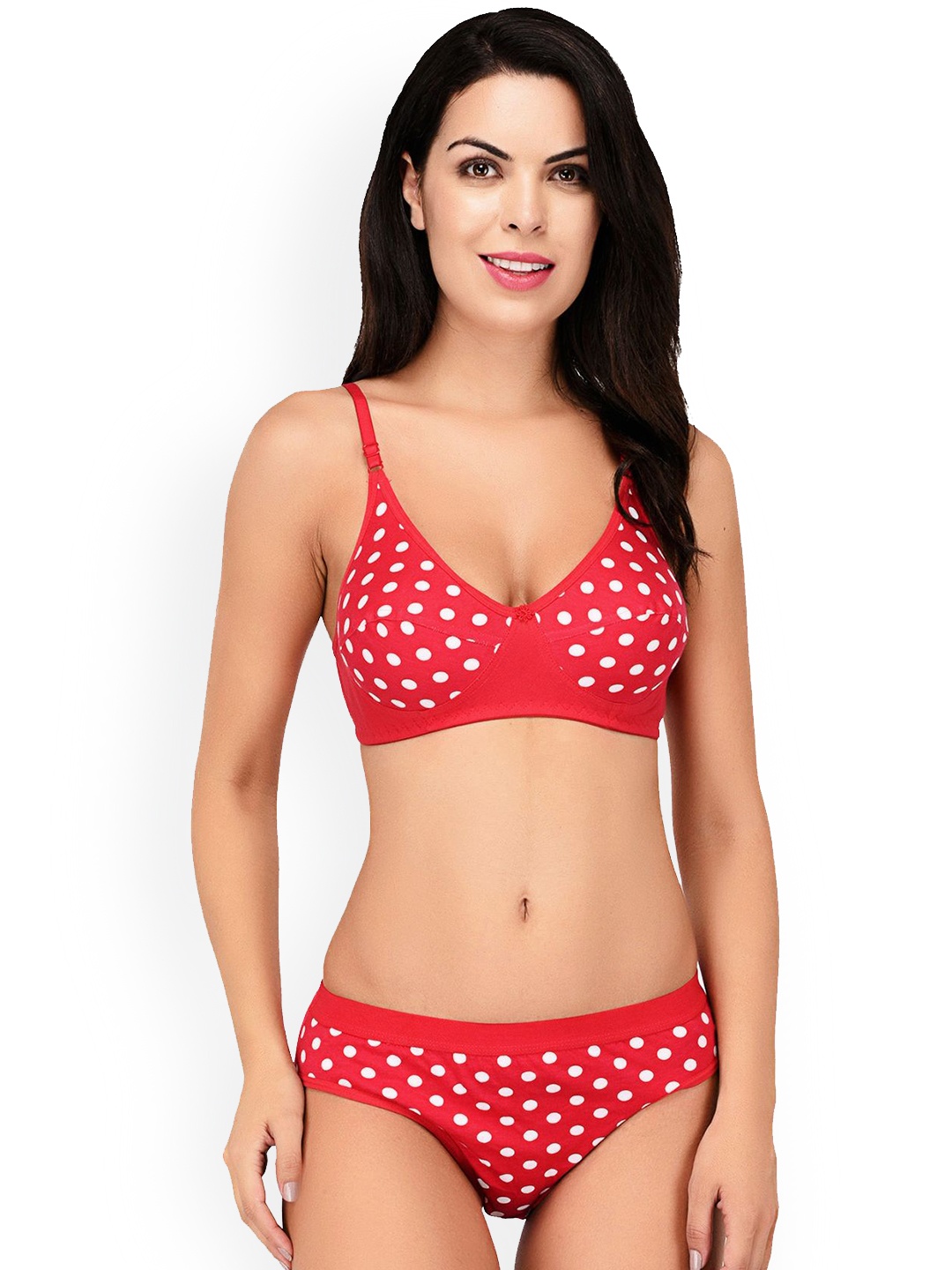 

elina Polka Dots Printed Lingerie Set RM-KIM-PINK-30