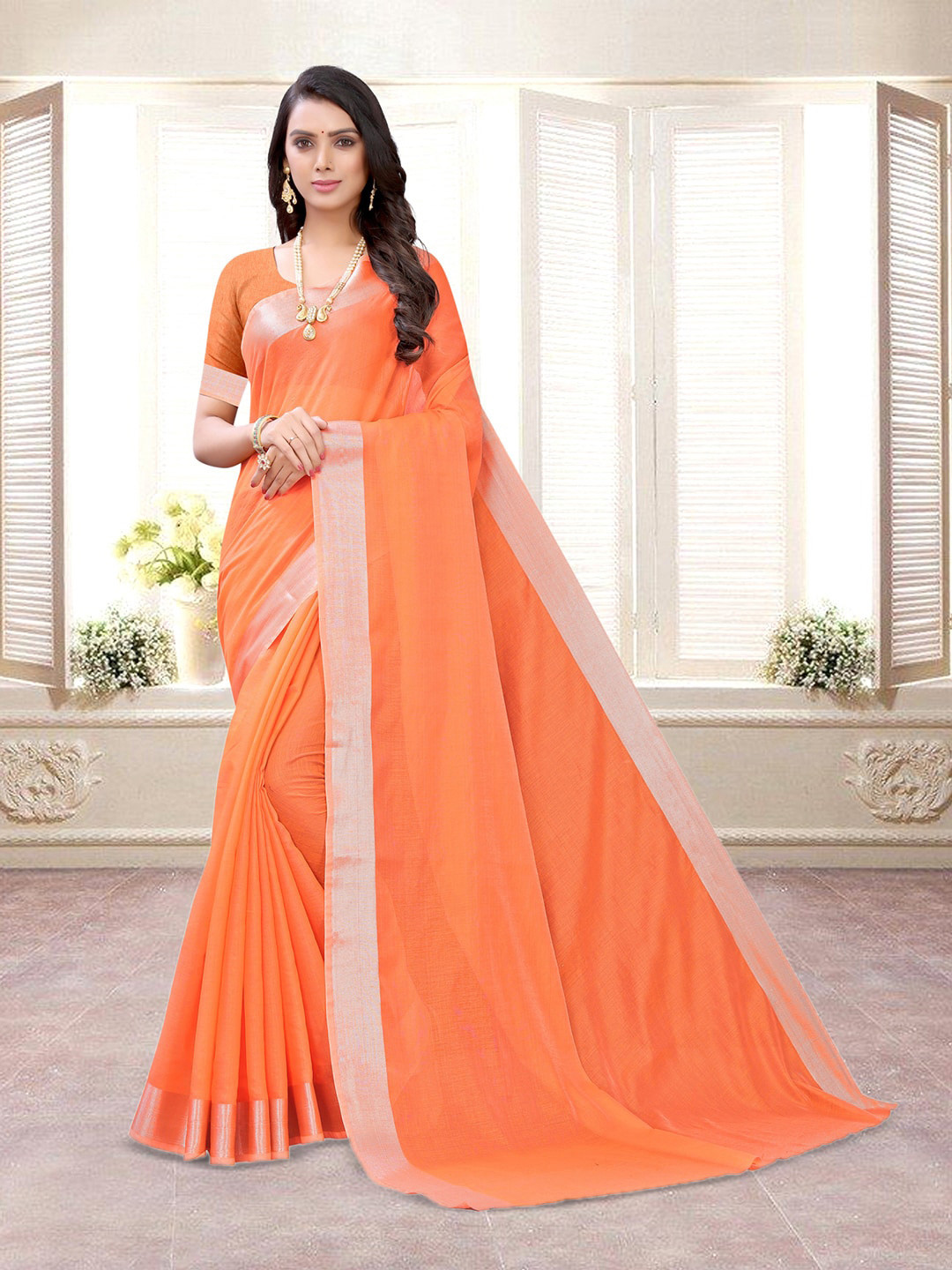

Satrani Saree, Orange