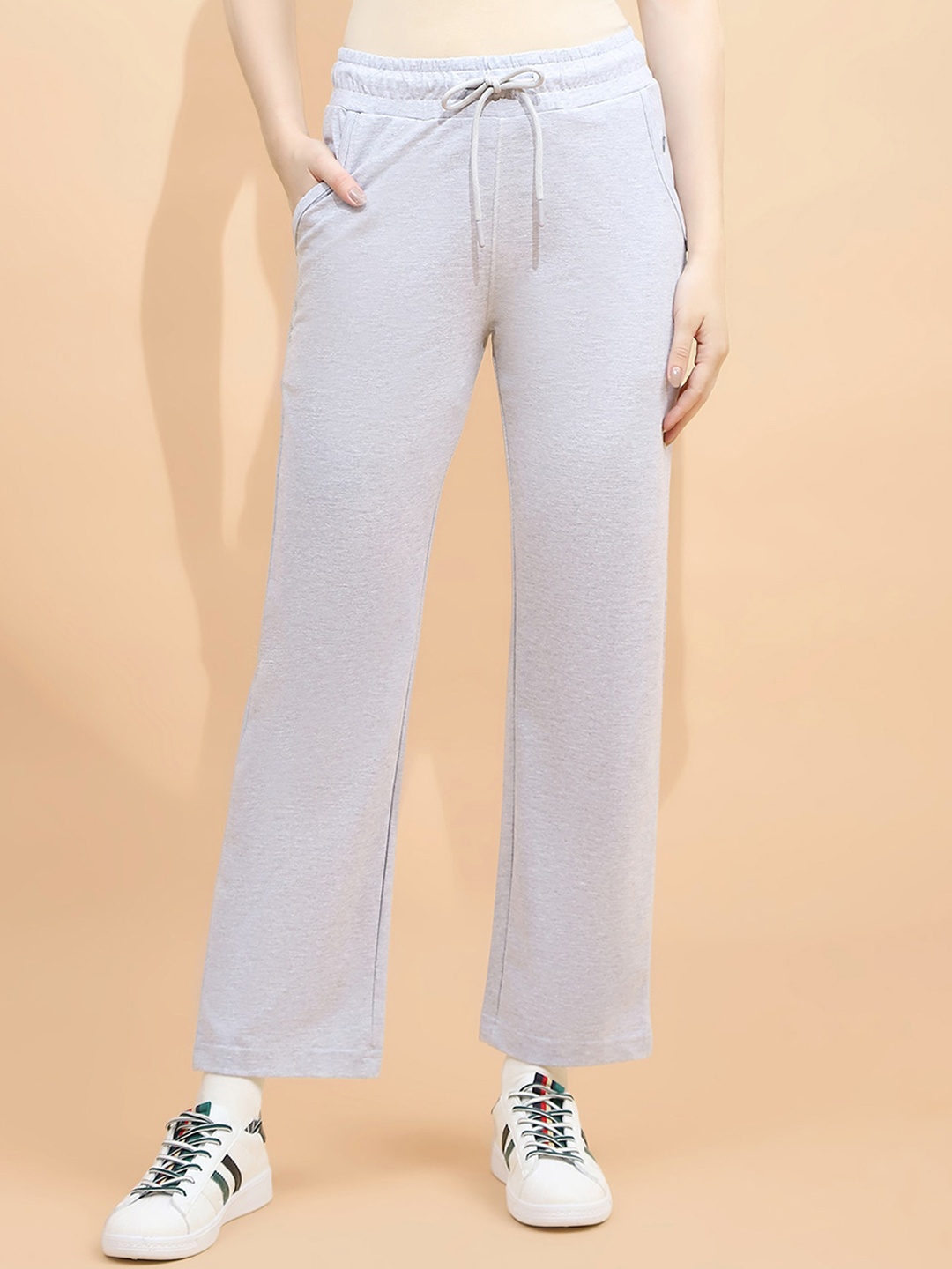 

Global Republic Women Smart Mid-Rise Easy Wash Cotton Parallel Trouser, Blue