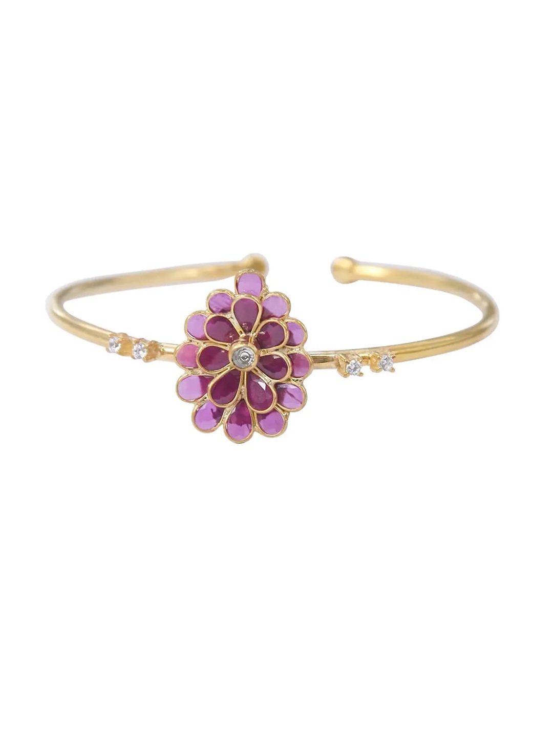 

Unniyarcha 92.5 Silver Gold-Plated Stone-Studded Bangle